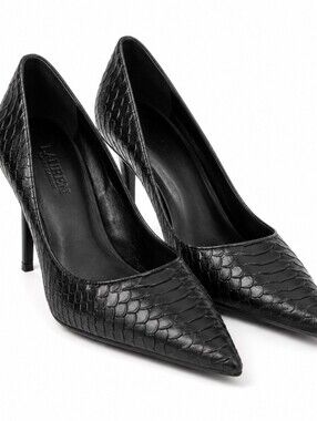 Lauren Ralph Lauren Black Snakeskin Pumps Size 8B